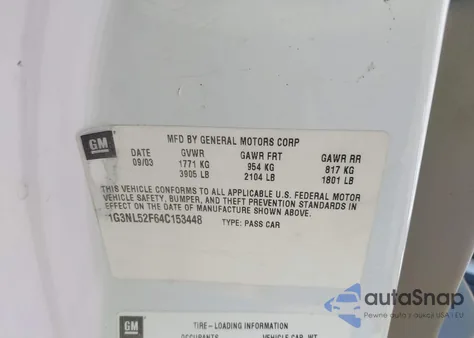 2004 Oldsmobile Alero Gl1 from USA, damaged, VIN 1G3NL52F64C153448